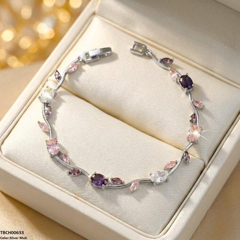 High Zircon Tulip Leaf Bracelet