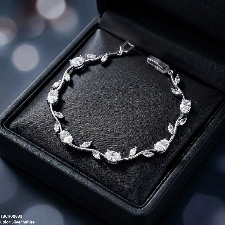 High Zircon Tulip Leaf Bracelet