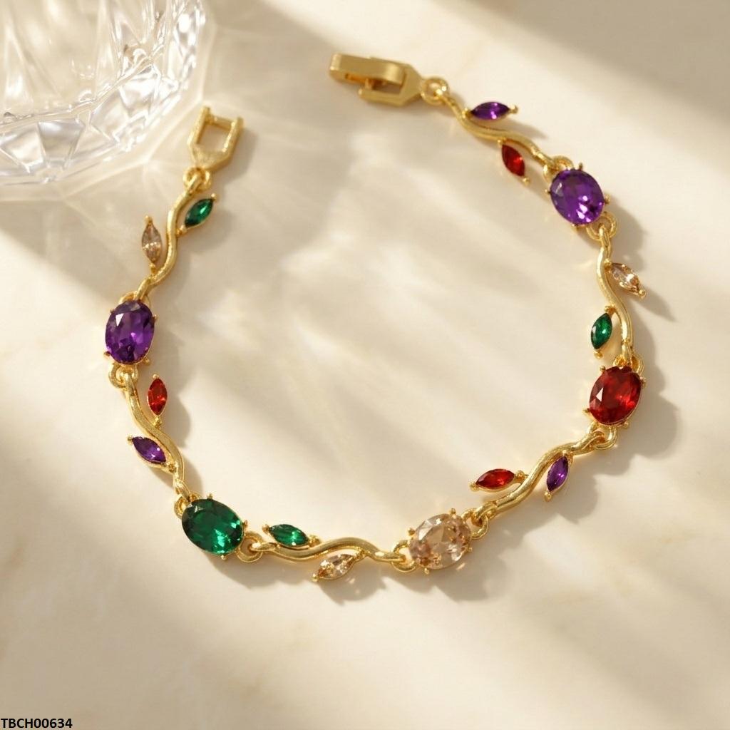Tulip Leaf Multi Stone Bracelet
