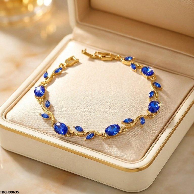 Tulip Blue Leaf Stone Bracelet