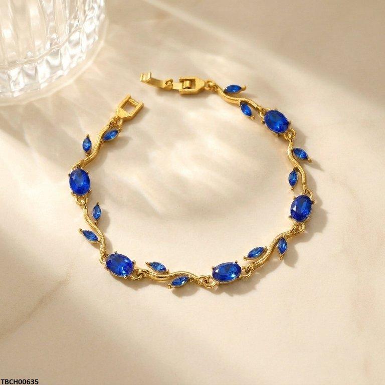 Tulip Blue Leaf Stone Bracelet