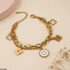 Clover Flower Double Link Chain Stainless Steel Bracelet