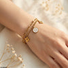 Clover Flower Double Link Chain Stainless Steel Bracelet