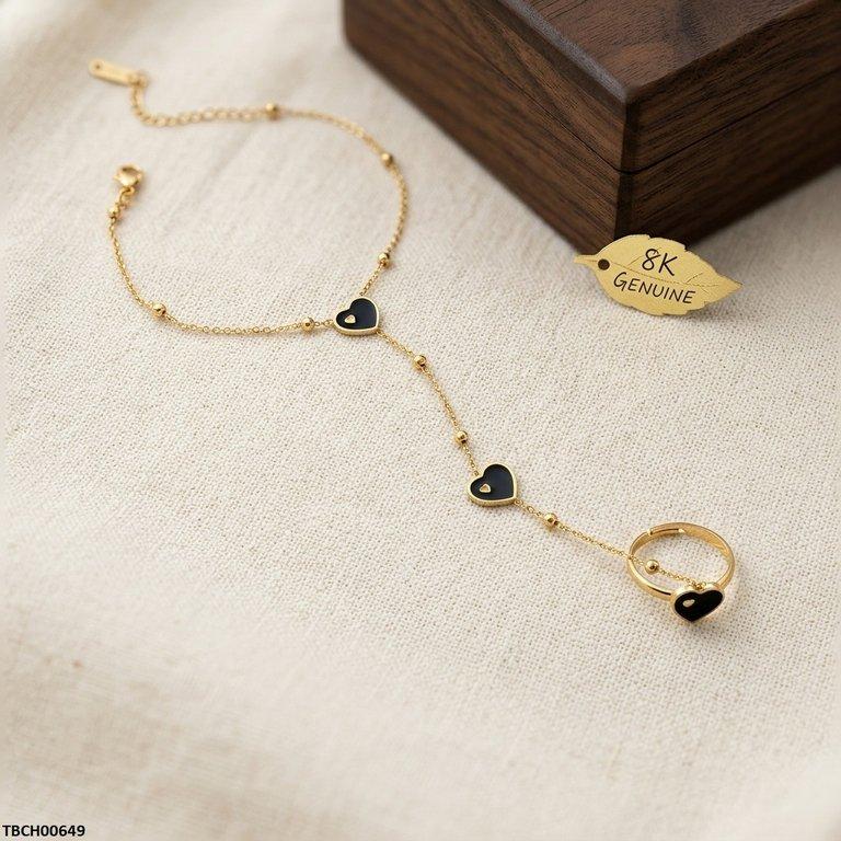 Stainless Steel Heart Angla Bracelet Adjustable