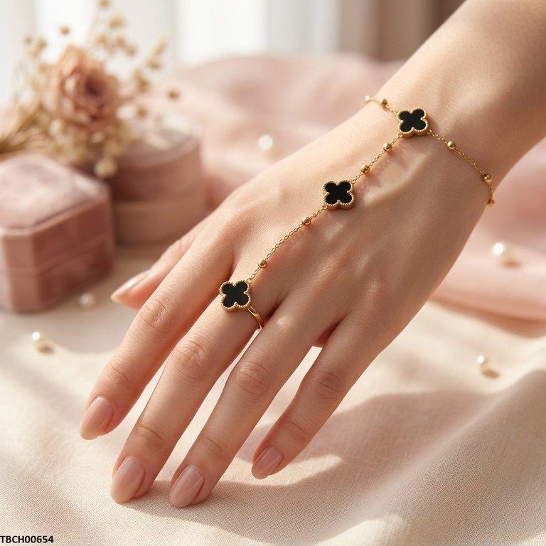 Stainless Steel Clover Angla Bracelet Adjustable