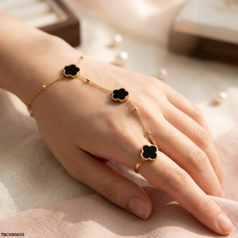 Stainless Steel Clover Angla Bracelet Adjustable