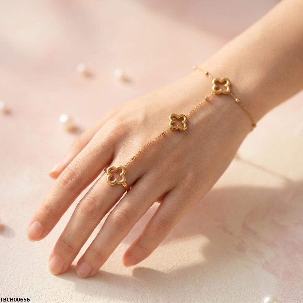 Stainless Steel Clover Angla Bracelet Adjustable
