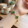 Four Side Leaf Stainless Steel Bracelet Adjustable