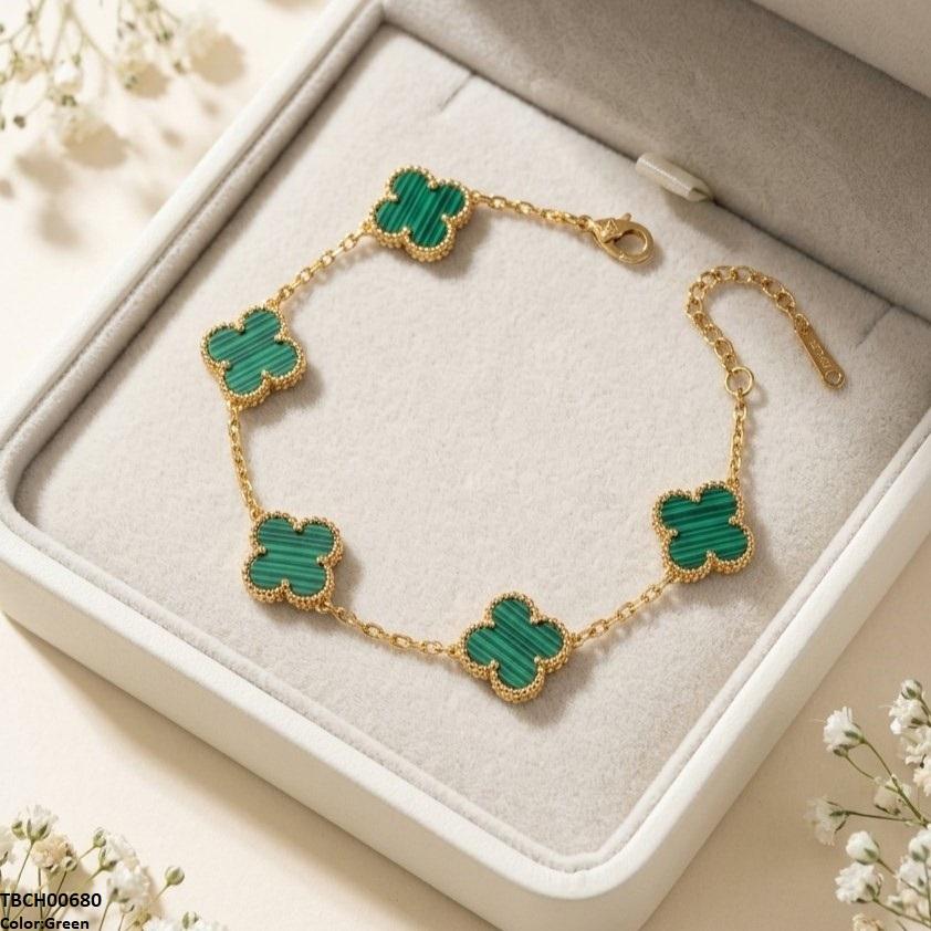 Four Side Leaf Stainless Steel Bracelet Adjustable