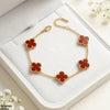 Four Side Leaf Stainless Steel Bracelet Adjustable