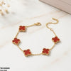 Four Side Leaf Stainless Steel Bracelet Adjustable