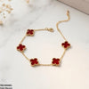 Four Side Leaf Stainless Steel Bracelet Adjustable