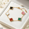 Multi Four Side Leaf Stainless Steel Bracelet Adjustable