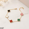 Multi Four Side Leaf Stainless Steel Bracelet Adjustable