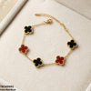 Multi Four Side Leaf Stainless Steel Bracelet Adjustable