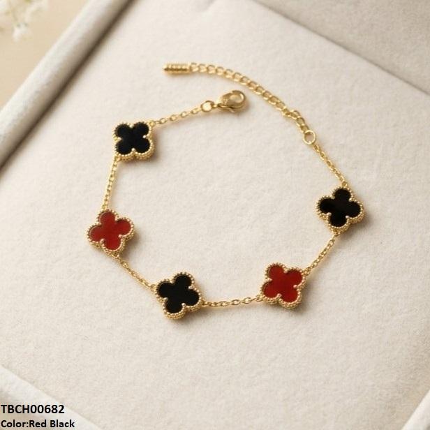 Multi Four Side Leaf Stainless Steel Bracelet Adjustable