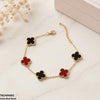 Multi Four Side Leaf Stainless Steel Bracelet Adjustable