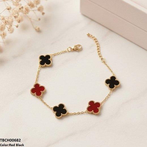 Multi Four Side Leaf Stainless Steel Bracelet Adjustable