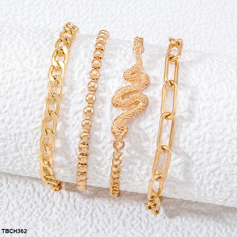 Snake 4 Chain Hand Bracelet