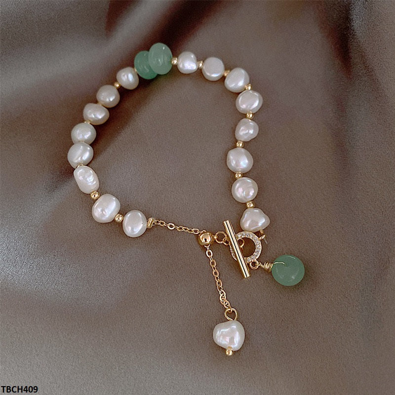 Round Pearl Drop Bracelet Adjustable