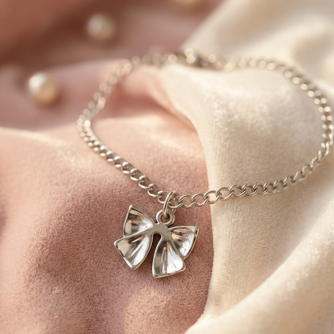 Tie Bow Stainless Steel Adjustable Bracelet