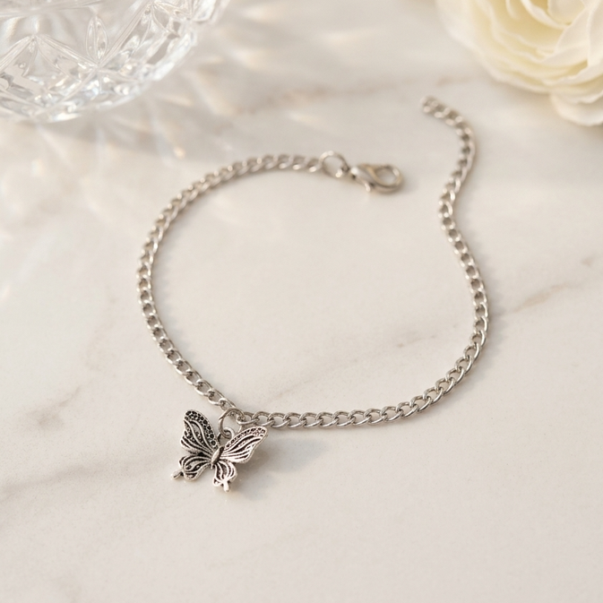 Butterfly Stainless Steel Adjustable Bracelet