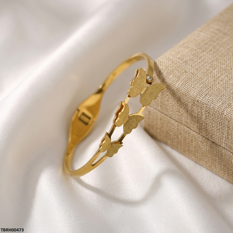 Stainless Steel Three Butterflies Braclet