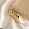 Stainless Steel Double Flower Braclet