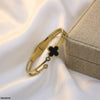 Stainless Steel Clover Stone Bracelet