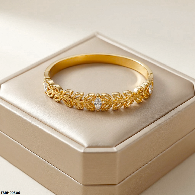 Leaf Stone Stainless Steel Bracelet
