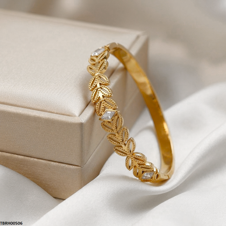 Leaf Stone Stainless Steel Bracelet