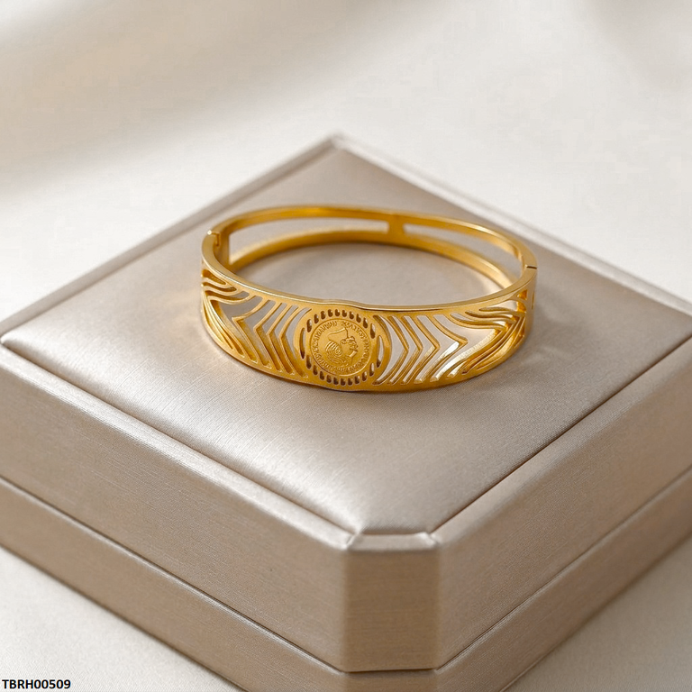Round Coin Stainless Steel Bracelet