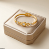 Round Stone Bracelet Stainless Steel Adjustable