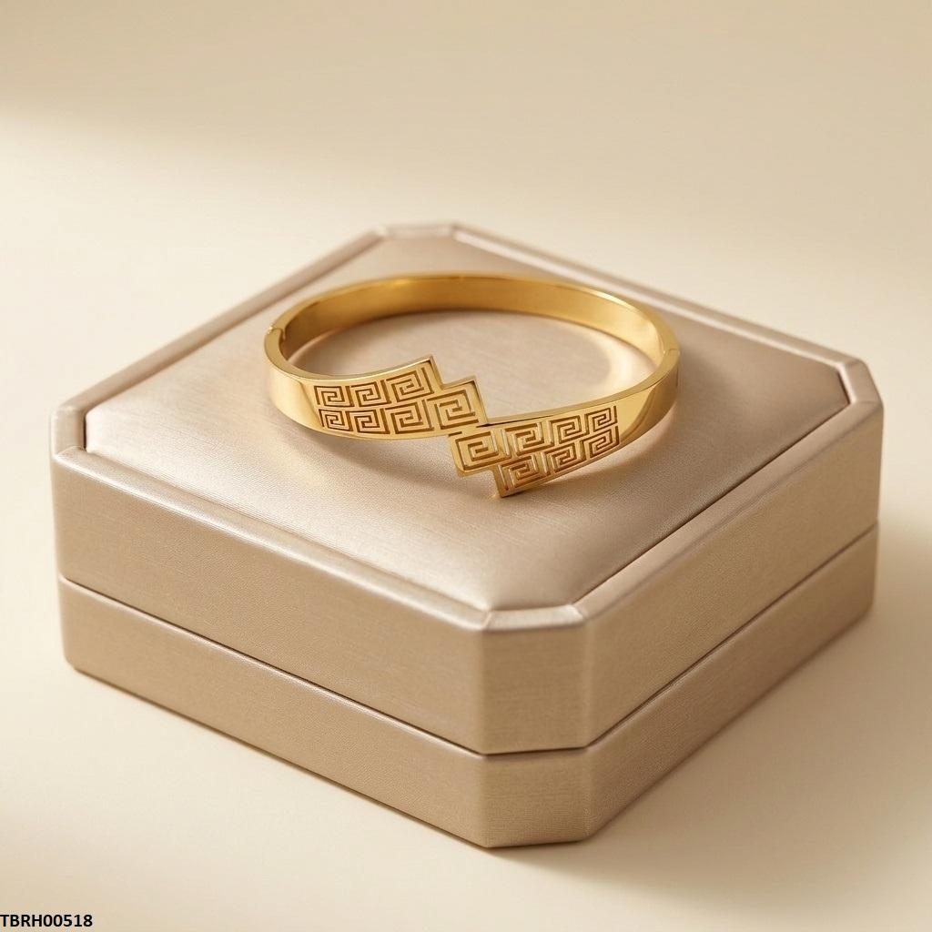 Round Greek Key Stainless Steel Bracelet