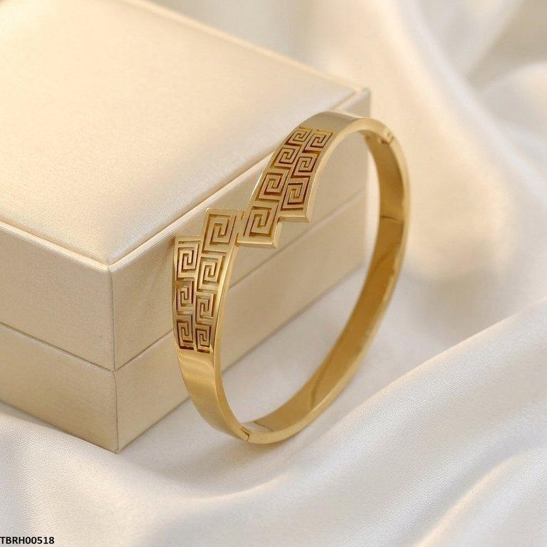 Round Greek Key Stainless Steel Bracelet