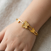 Round Butterfly Stone Stainless Steel Bracelet Adjustable