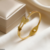 Round Butterfly Stone Stainless Steel Bracelet Adjustable
