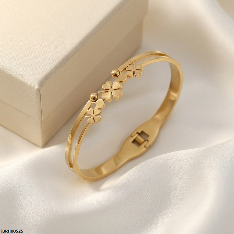 Round Flower Stainless Steel Bracelet Adjustable