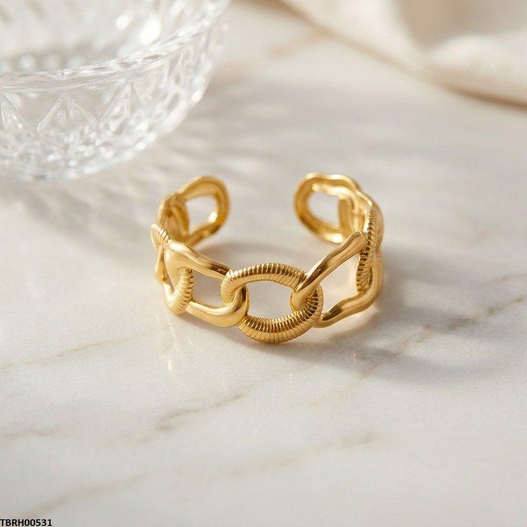 Chain Link Cuff Stainless Steel Bracelet Adjustable