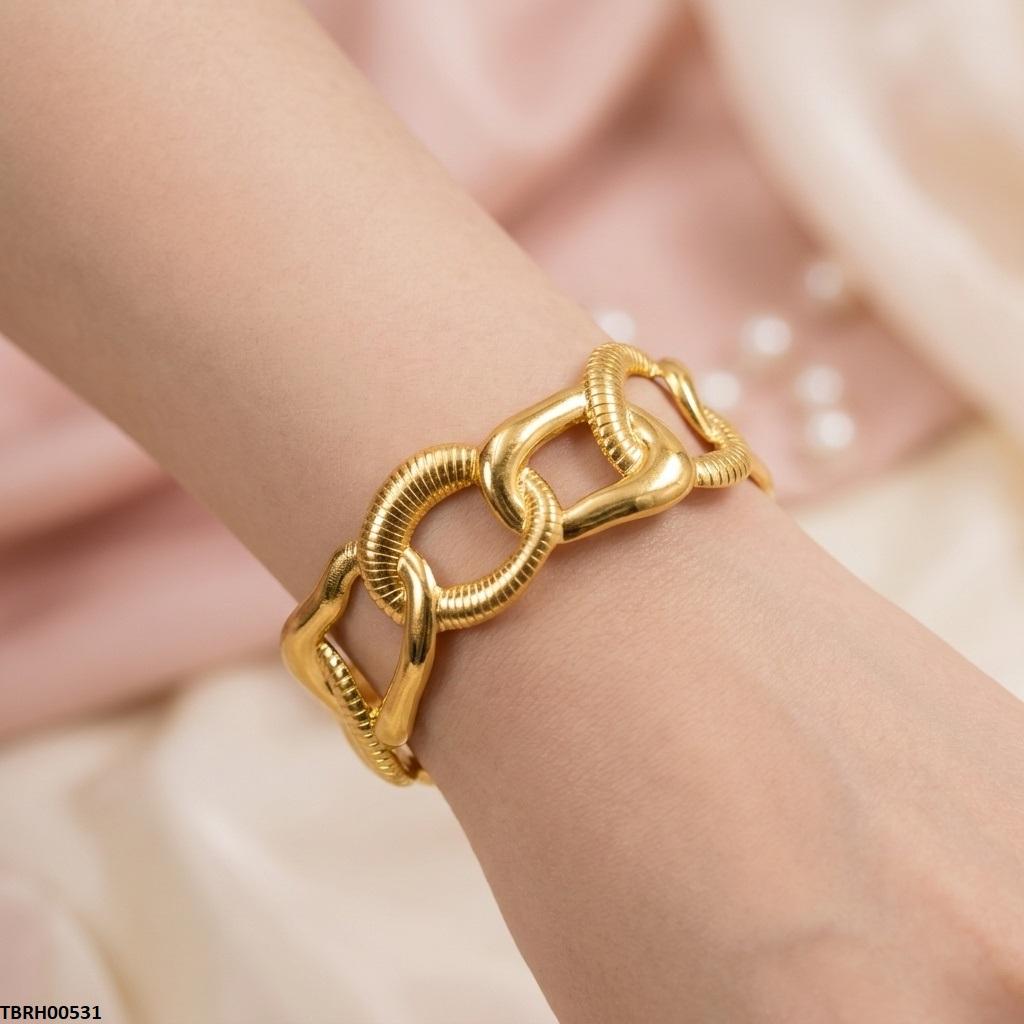 Chain Link Cuff Stainless Steel Bracelet Adjustable