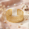 Textured Cuff Stainless Steel Bracelet Adjustable