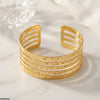 Textured Cuff Stainless Steel Bracelet Adjustable