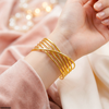 Cross Line Stainless Steel Cuff Bracelet Adjustable