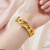 Oval Chain Link Cuff Stainless Steel Bracelet Adjustable