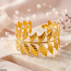Double Leaf Cuff Stainless Steel Bracelet Adjustable