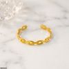 Oval Chain Link Cuff Stainless Steel Bracelet Adjustable
