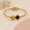 Double Clover Stainless Steel Bracelet Adjustable