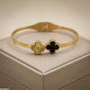 Double Clover Stainless Steel Bracelet Adjustable