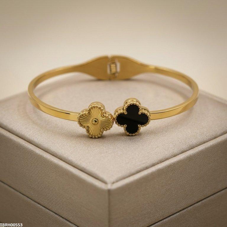 Double Clover Stainless Steel Bracelet Adjustable