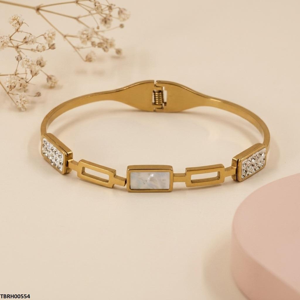 Rectangle Stone Stainless Steel Bracelet Adjustable